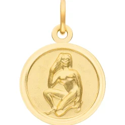 Anhänger Sternzeichen Jungfrau aus 333 Gold Gelbgold mattiert rund Ø 12mm