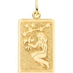 Anhänger Sternzeichen Jungfrau 333 Gold Gelbgold mattiert rechteckig 20,8x12,1mm