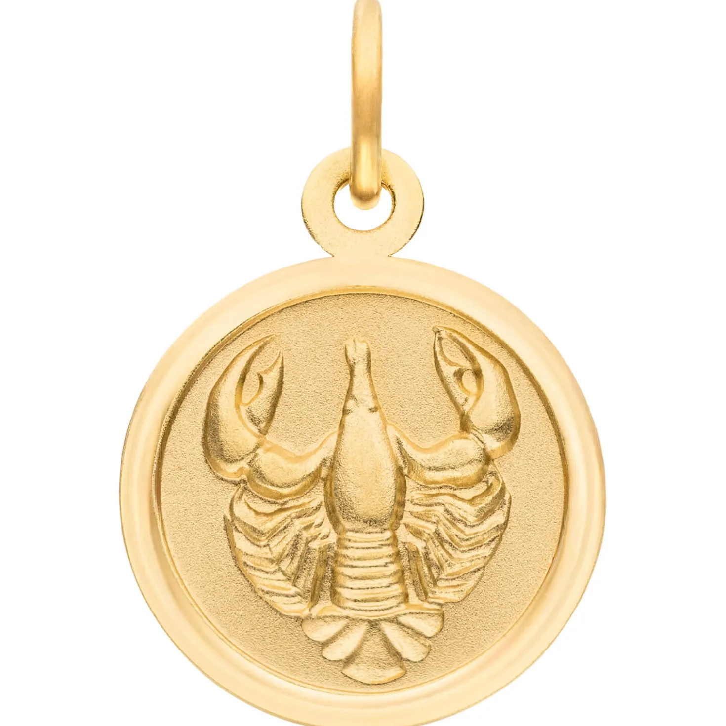 Anhänger Sternzeichen Krebs aus 333 Gold Gelbgold mattiert rund Ø 12mm