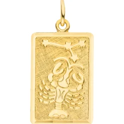 Anhänger Sternzeichen Krebs 333 Gold Gelbgold mattiert rechteckig 20,8x12,1mm