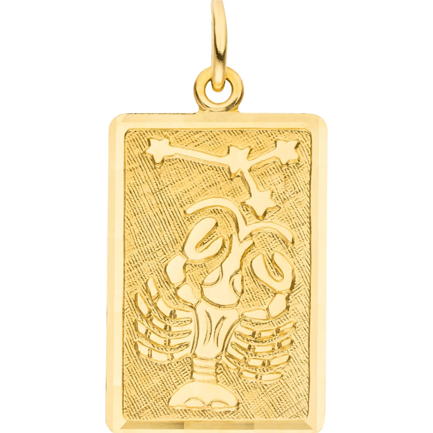 Anhänger Sternzeichen Krebs 333 Gold Gelbgold mattiert rechteckig 20,8x12,1mm