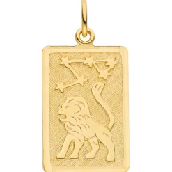 Anhänger Sternzeichen Löwe 333 Gold Gelbgold mattiert rechteckig 20,8x12,1mm