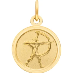 Anhänger Sternzeichen Schütze aus 333 Gold Gelbgold mattiert rund Ø 12mm