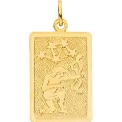 Anhänger Sternzeichen Schütze 333 Gold Gelbgold mattiert rechteckig 20,8x12,1mm