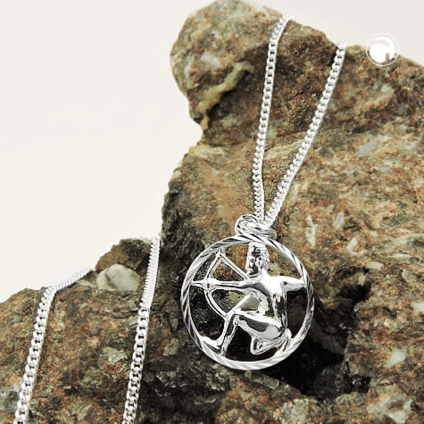 Anhänger Sternzeichen Schütze mit 1,4mm Flachpanzer-Kette aus 925 Silber 45cm