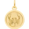 Anhänger Sternzeichen Skorpion aus 333 Gold Gelbgold mattiert rund Ø 12mm