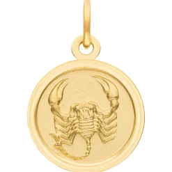 Anhänger Sternzeichen Skorpion aus 333 Gold Gelbgold mattiert rund Ø 12mm