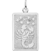 Anhänger Sternzeichen Skorpion aus 925 Silber mattiert rechteckig 20,8x12,1mm
