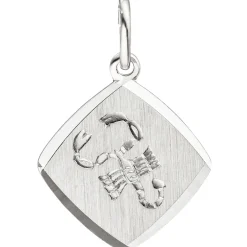 Anhänger Sternzeichen Skorpion aus 925 Silber Rhombus teilmattiert rhodiniert