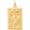 Anhänger Sternzeichen Skorpion 333 Gold Gelbgold mattiert rechteckig 20,8x12,1mm