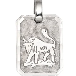 Anhänger Sternzeichen Stier aus 925 Silber teilmattiert Horoskop