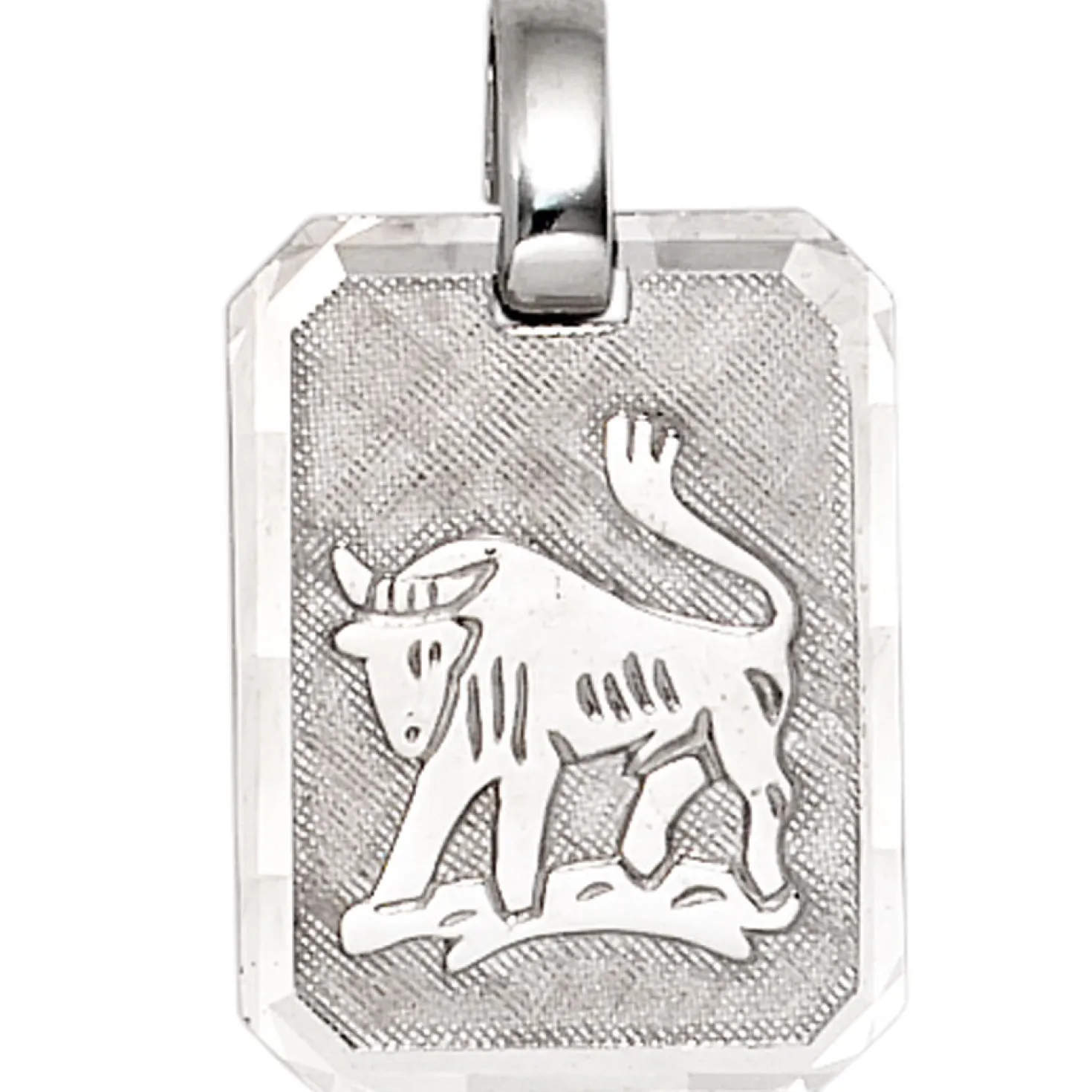 Anhänger Sternzeichen Stier aus 925 Silber teilmattiert Horoskop