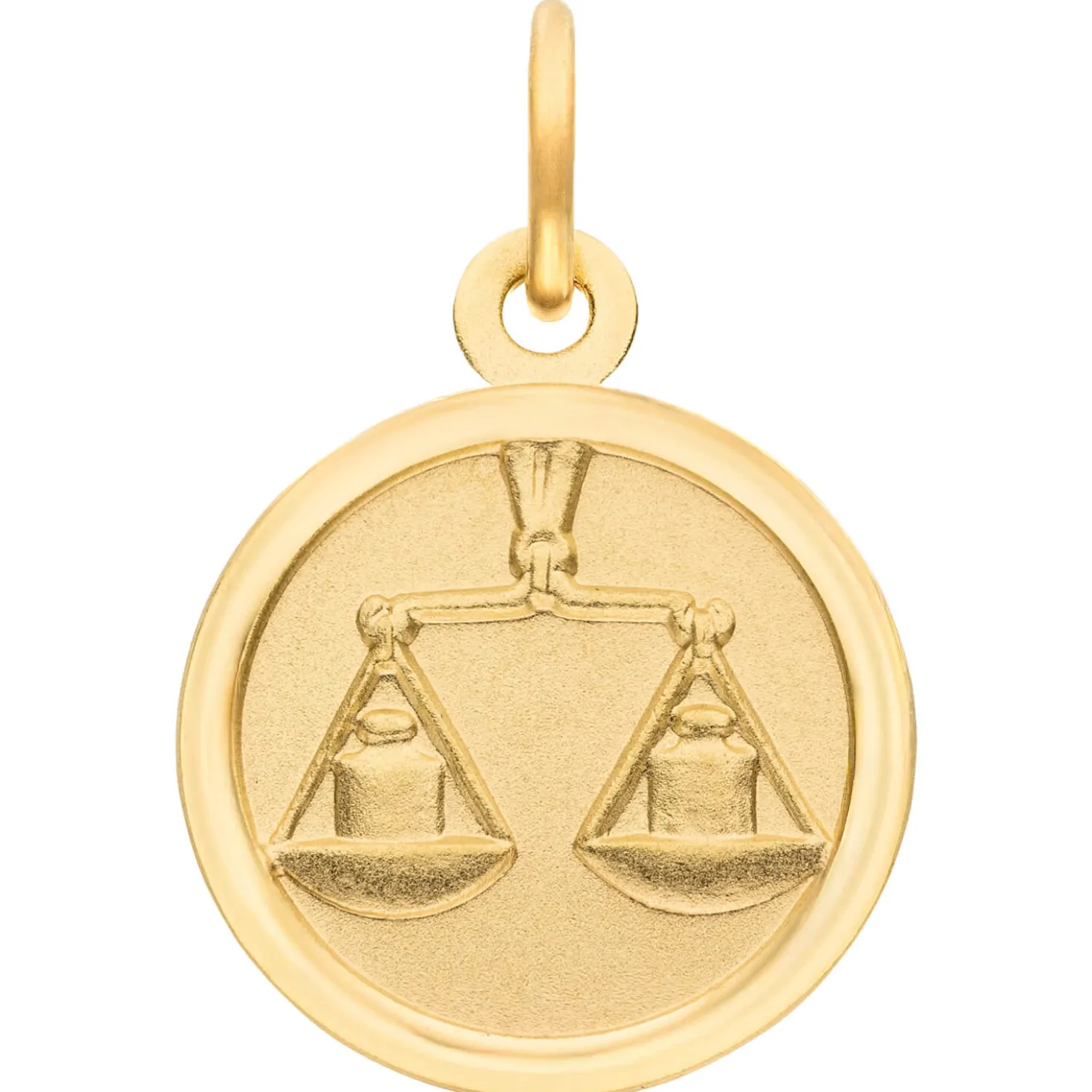 Anhänger Sternzeichen Waage aus 333 Gold Gelbgold mattiert rund Ø 12mm