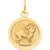 Anhänger Sternzeichen Widder aus 333 Gold Gelbgold mattiert rund Ø 12mm
