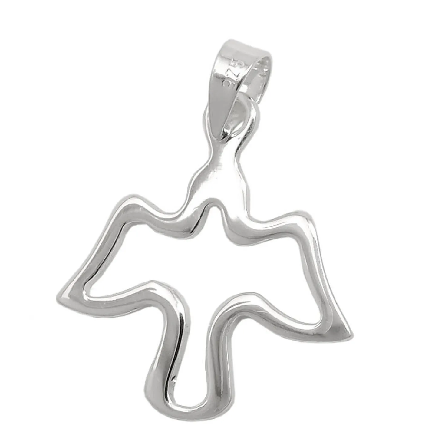 Anhänger stilisierte Taube Silhouette 19x18mm aus 925 Silber glänzend