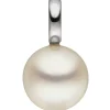 Anhänger Süßwasser Perle 8,5-9mm creme-weiß 585 Gold Weißgold schlicht Damen