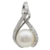 Anhänger Süßwasser Perle & Zirkonia weiß 925 Silber klein & fein Damen