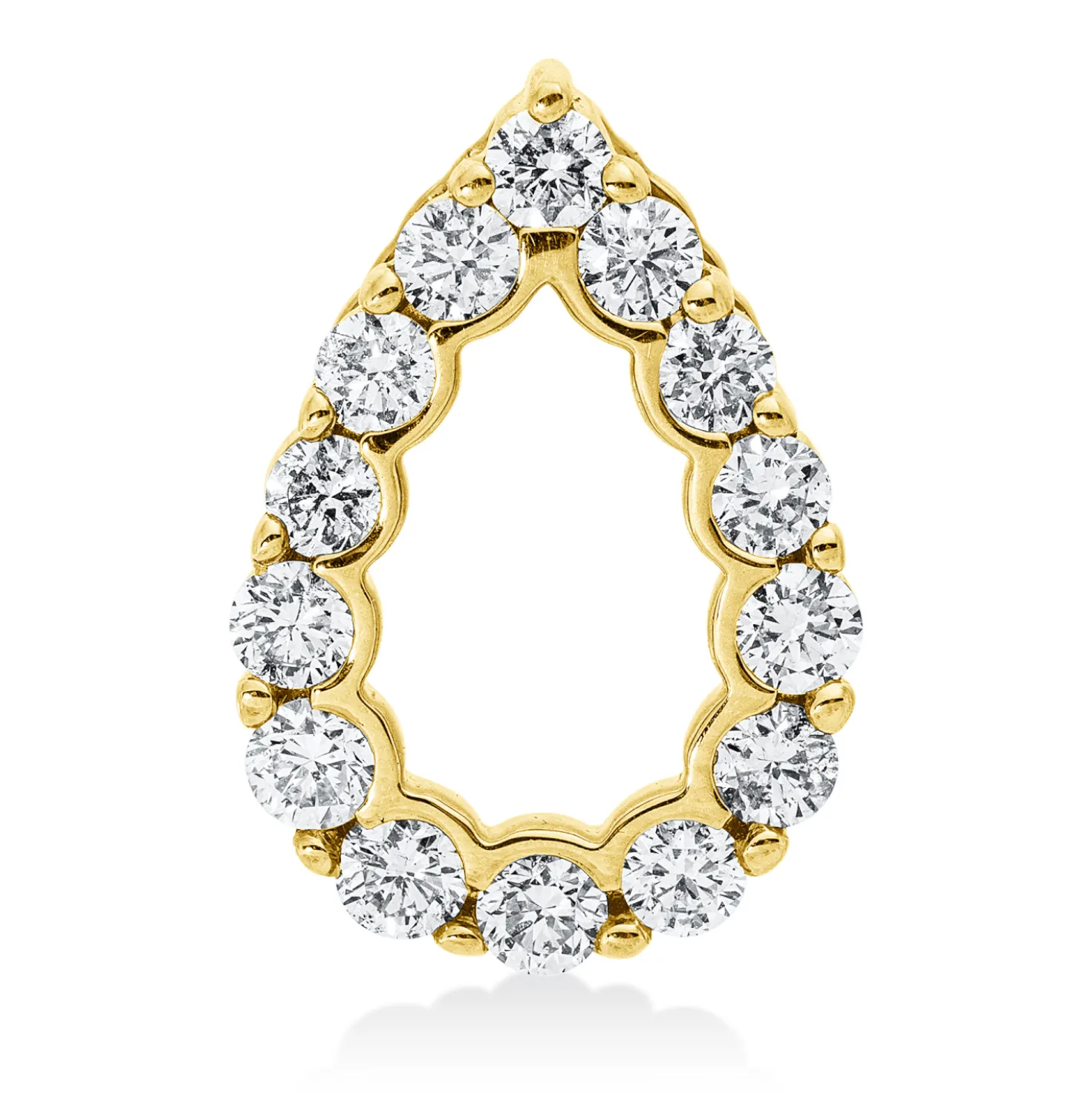 Anhänger Tropfen aus 585 Gold Gelbgold 14 Brillanten 0,7ct W-SI 16x11,2mm