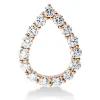 Anhänger Tropfen aus 750 Rotgold 15 Brillanten 0,76ct TW-SI 17,5x13,1mm