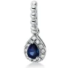 Anhänger Tropfen aus 750 Weißgold Saphir 0,17ct blau 12 Brillanten 0,05ct TW-SI