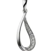 Anhänger Tropfen mit 10 Zirkonia weiß 925 Silber rhodiniert Halsschmuck Damen