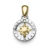 Anhänger Windrose Kompass 18x12mm aus 585 Gold Gelbgold Weißgold glänzend