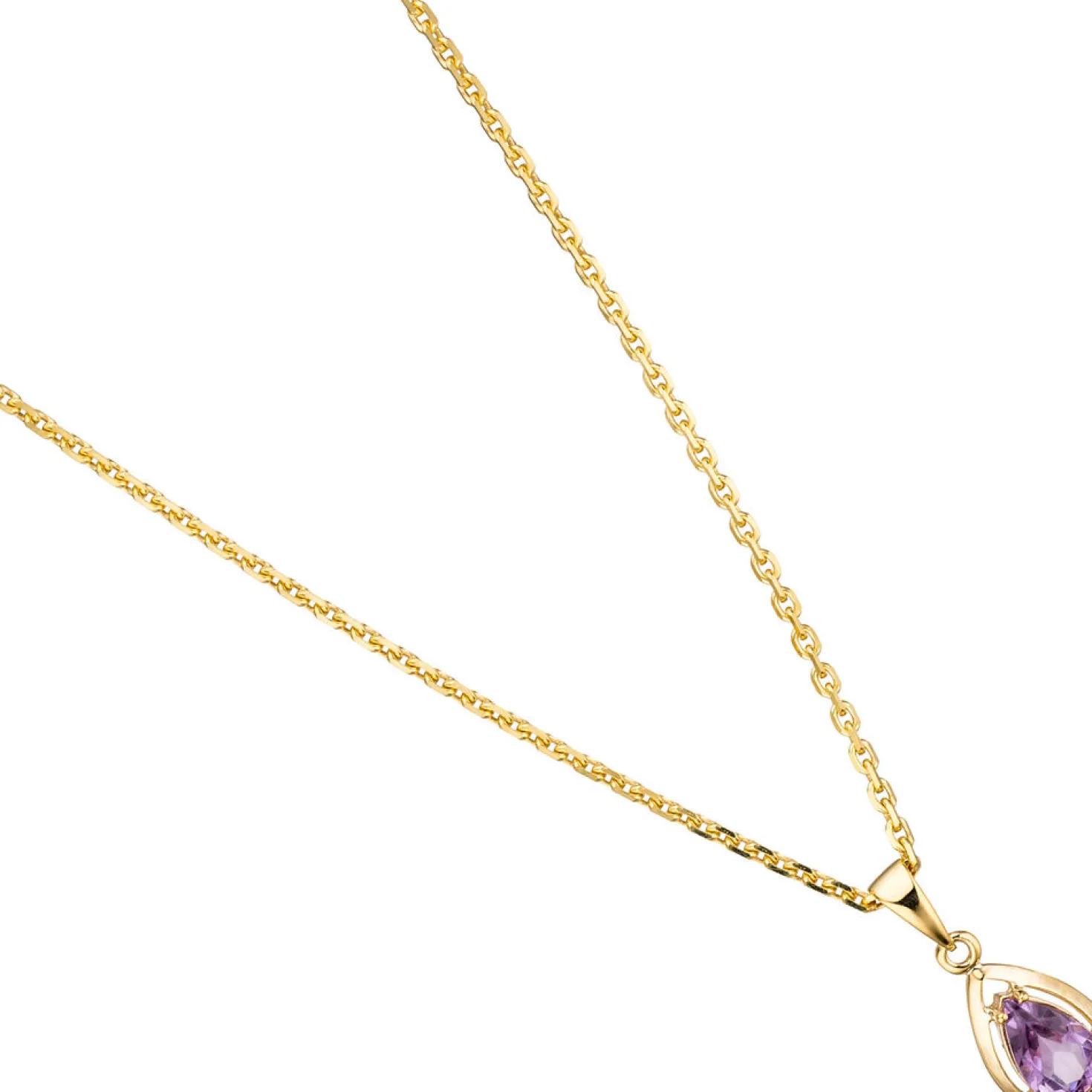 Anhänger 7,7x13,9mm Amethyst hellviolett Tropfen spitzoval 333 Gold Gelbgold