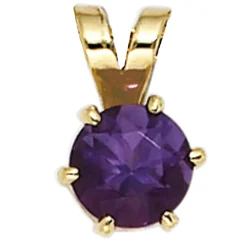 Anhänger 5,8x9,1mm Amethyst lila violett & 585 Gold Gelbgold Halsschmuck Damen
