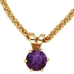 Anhänger 5,8x9,1mm Amethyst lila violett & 585 Gold Gelbgold Halsschmuck Damen