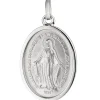 Anhänger 15,3x23,1mm Amulett Milagrosa oval 925 Silber rhodiniert teilmattiert