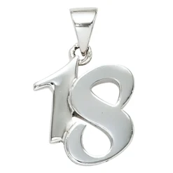 Anhänger 12,6x15,3mm 18 aus echtem 925 Silber massiv rhodiniert Damen