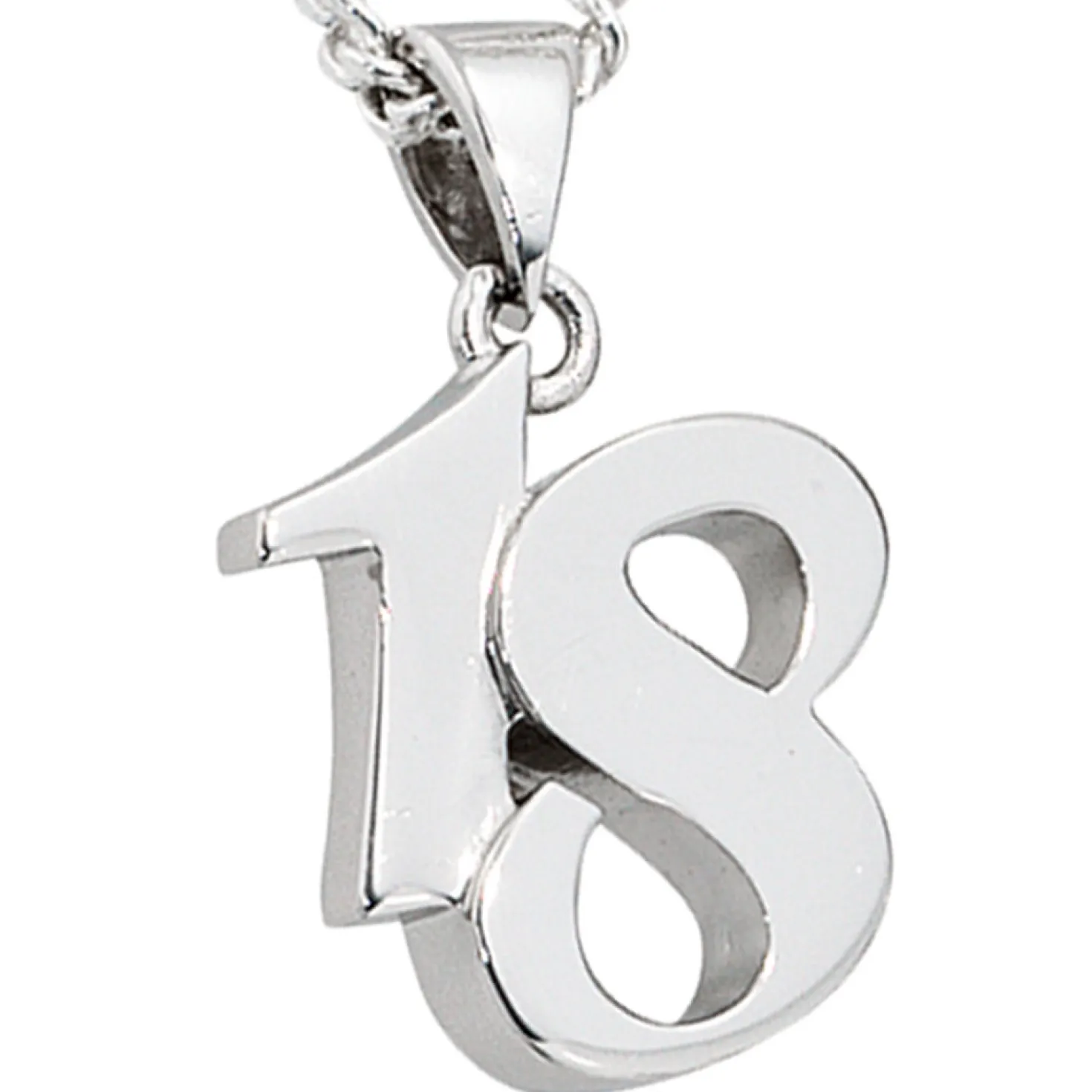 Anhänger 12,6x15,3mm 18 aus echtem 925 Silber massiv rhodiniert Damen