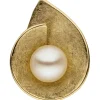 Anhänger 15,9x20,4mm aus 585 Gold Gelbgold eismattiert mit Süßwasser Perle Damen