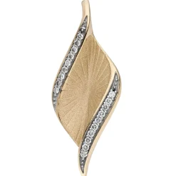Anhänger 10,3x25,7mm aus 585 Gold Gelbgold mit 19 Brillanten 0,08 Ct