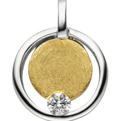 Anhänger 10,5x13,6mm aus 585 Gold Gelbgold mit Diamant Brillant 0,06 ct