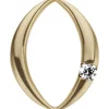 Anhänger 12,3x15,6mm aus 585 Gold Gelbgold mit Diamant Brillant 0,07ct oval