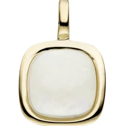 Anhänger 9,8x14,9mm aus 585 Gold Gelbgold mit Opal creme-weiß mit Schimmer