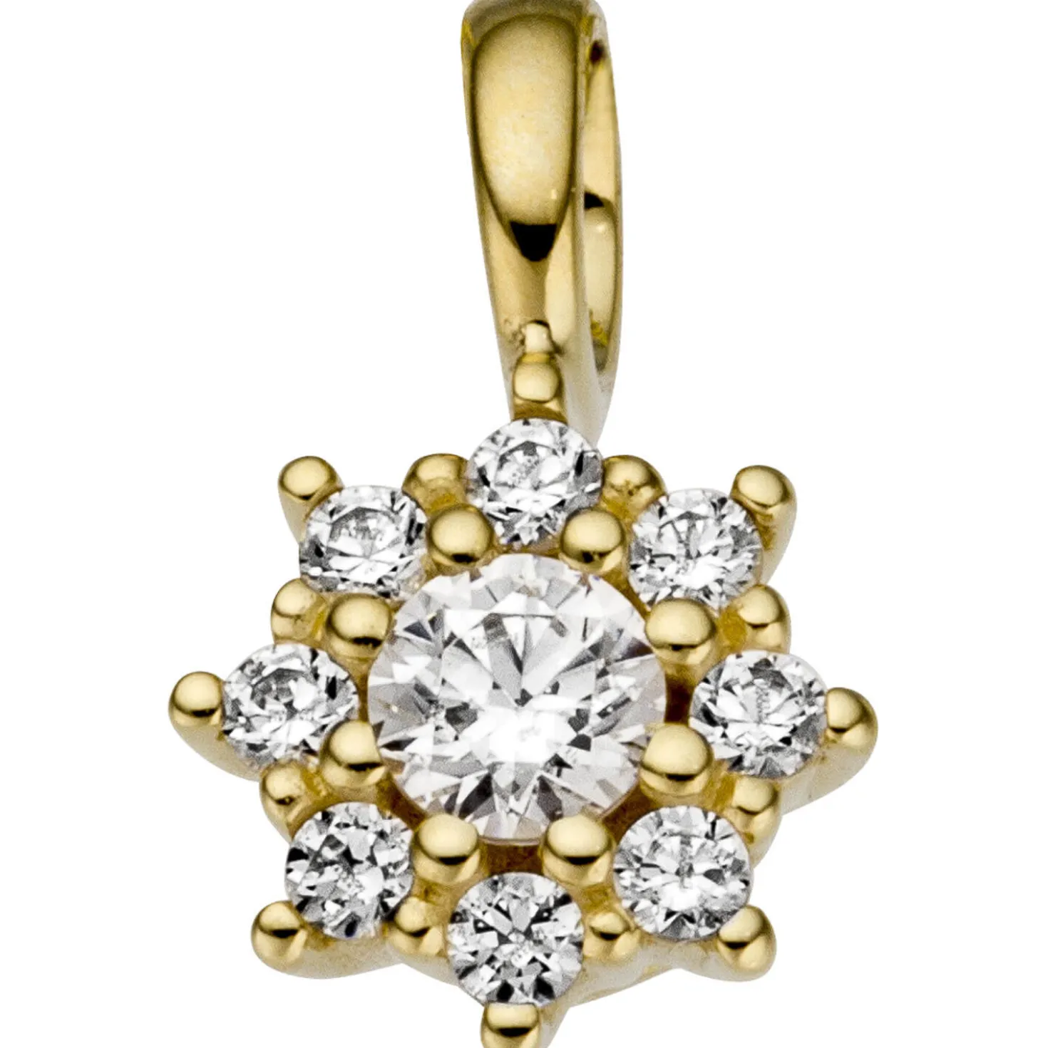 Anhänger 6,5x10,9mm aus 333 Gold Gelbgold Stern mit 9 weißen Zirkonia Damen
