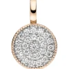Anhänger 8,6x13,3mm aus 585 Gold Rotgold flach mit 24 Diamanten 0,15 Ct