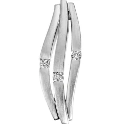 Anhänger 7,7x24,5mm aus 585 Gold Weißgold 3 Diamanten Brillanten 0,1 Ct