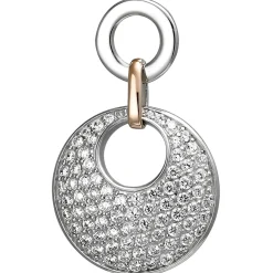 Anhänger 19,4x30,7mm aus 925 Silber bicolor vergoldet mit 80 Zirkonia Damen