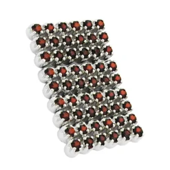 Anhänger 38x25mm aus 925 Silber Echtsilber dunkelrote Steine Damen Rechteck