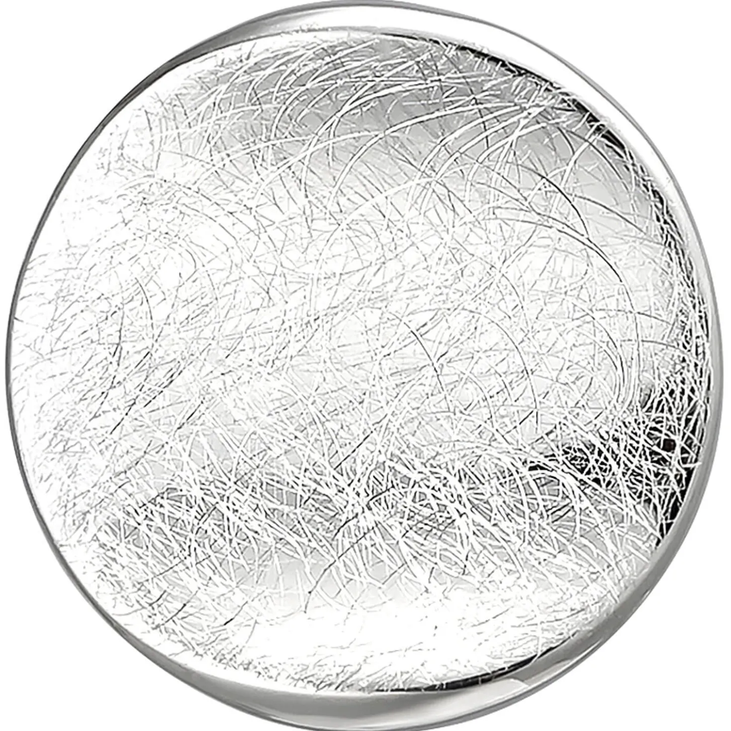 Anhänger 19,6x20,1mm aus 925 Silber eismatt gewölbt rund Halsschmuck rhodiniert