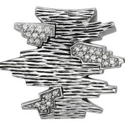Anhänger 29,9x26,3mm aus 925 Silber geschwärzt mit 26 weißen Zirkonia Damen