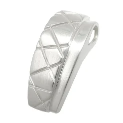 Anhänger 22x10mm aus 925 Silber gestreift matt glänzend leicht gebogen