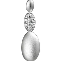 Anhänger 6,4x21,6mm aus 925 Silber mattiert mit 7 Zirkonia Halsschmuck Damen