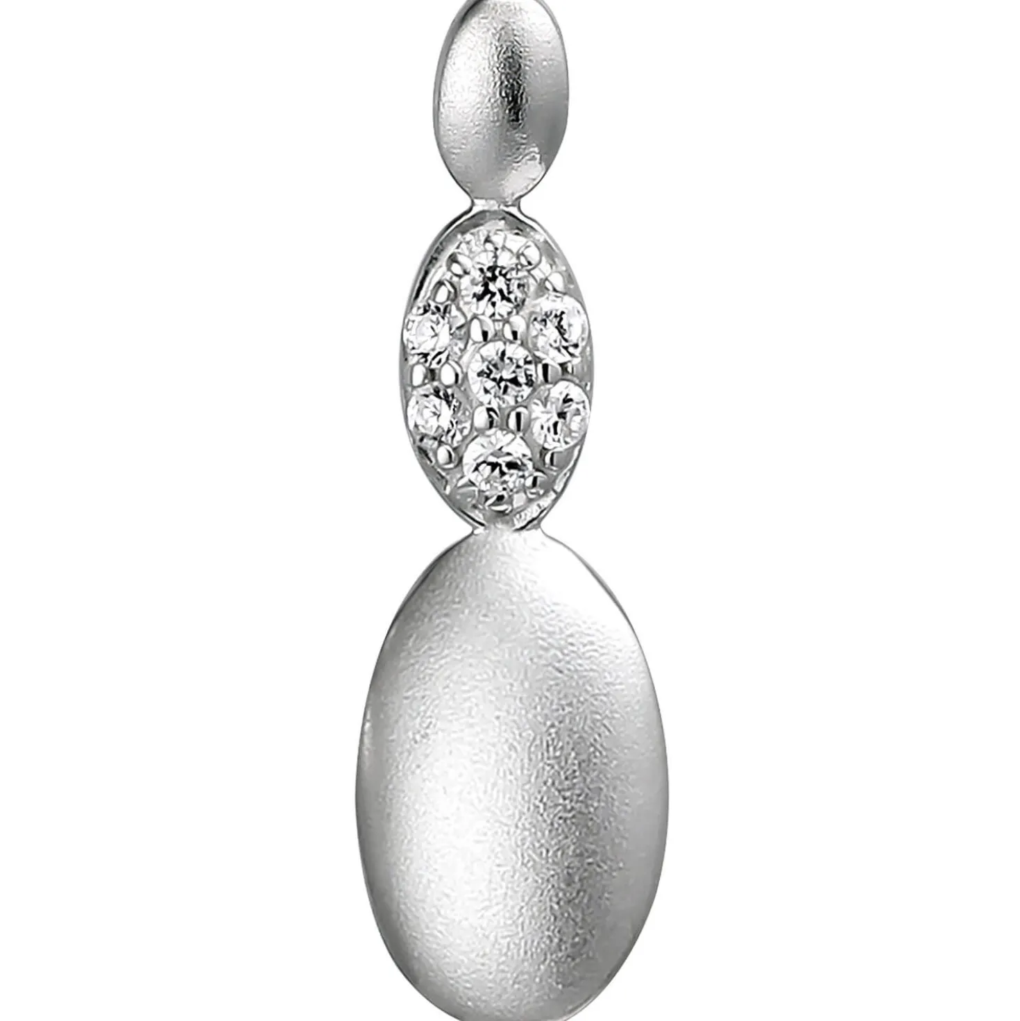 Anhänger 6,4x21,6mm aus 925 Silber mattiert mit 7 Zirkonia Halsschmuck Damen