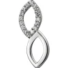 Anhänger 6,1x18,5mm aus 925 Silber mit 16 Zirkonia rhodiniert glänzend Damen