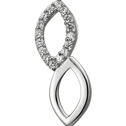 Anhänger 6,1x18,5mm aus 925 Silber mit 16 Zirkonia rhodiniert glänzend Damen