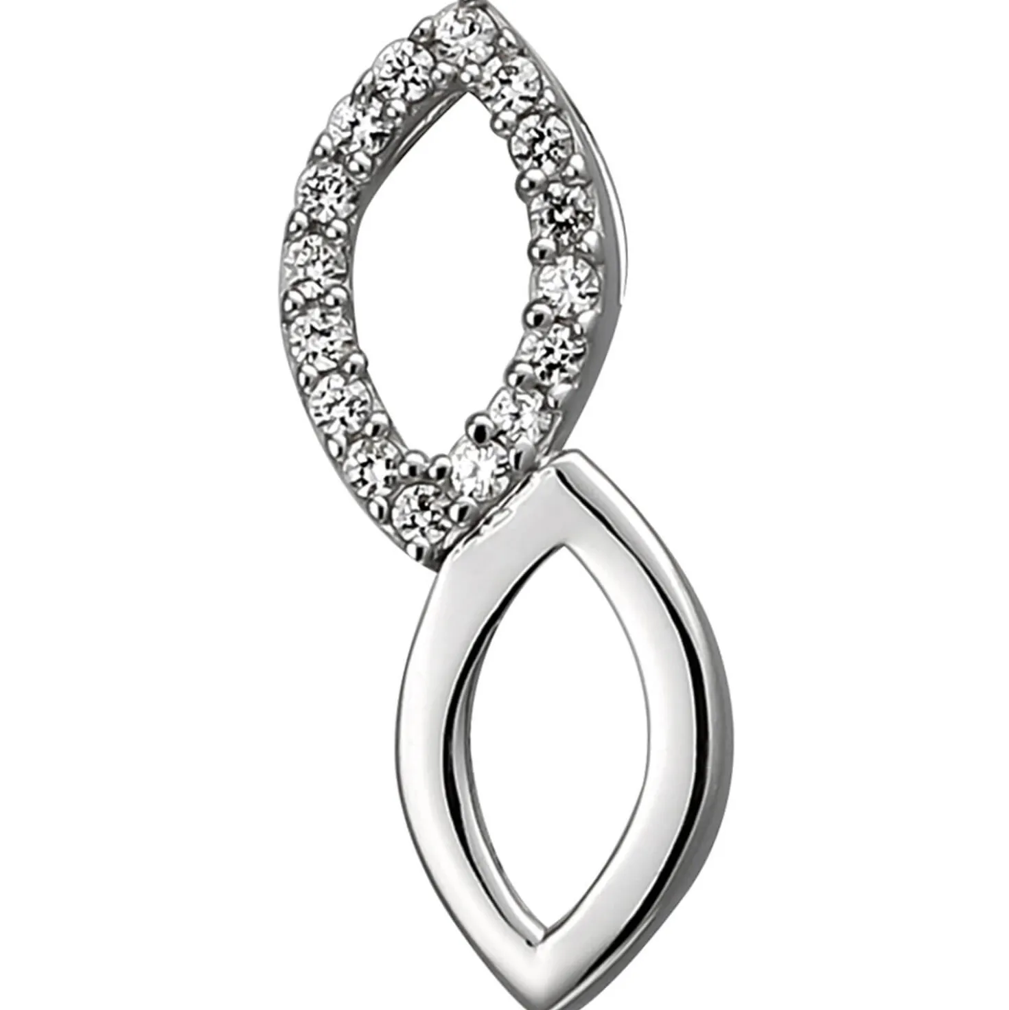 Anhänger 6,1x18,5mm aus 925 Silber mit 16 Zirkonia rhodiniert glänzend Damen